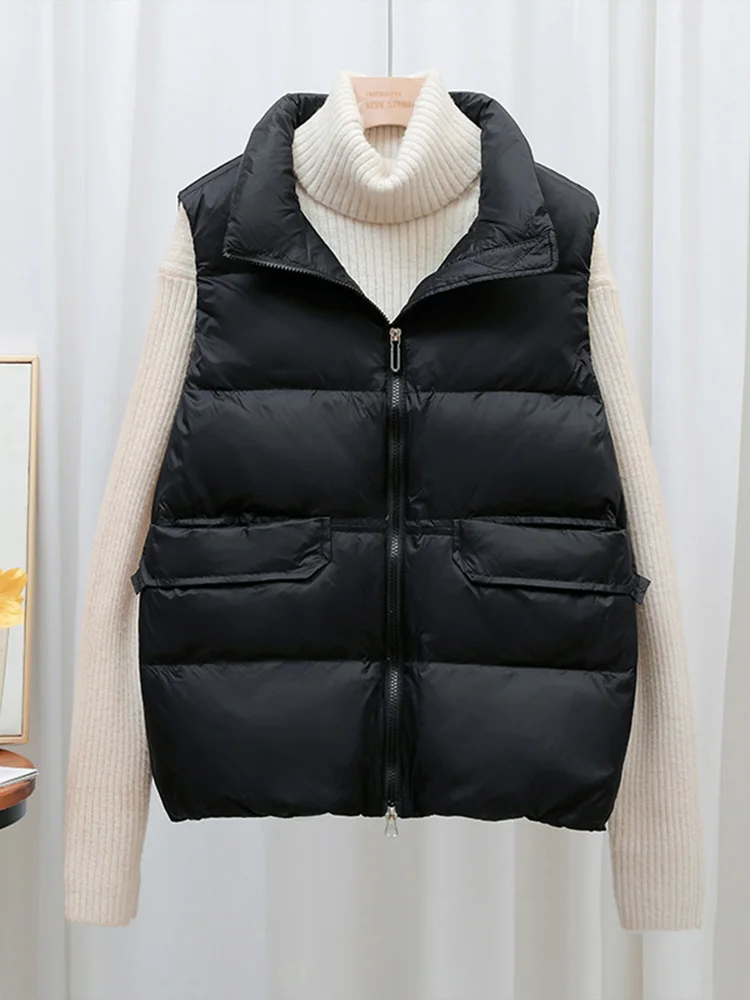 

Lightweight Women's Vest 2026 Winter New Sle Svel Outerwear Thiened Warm Commute Sle round Ne Zipper Closure