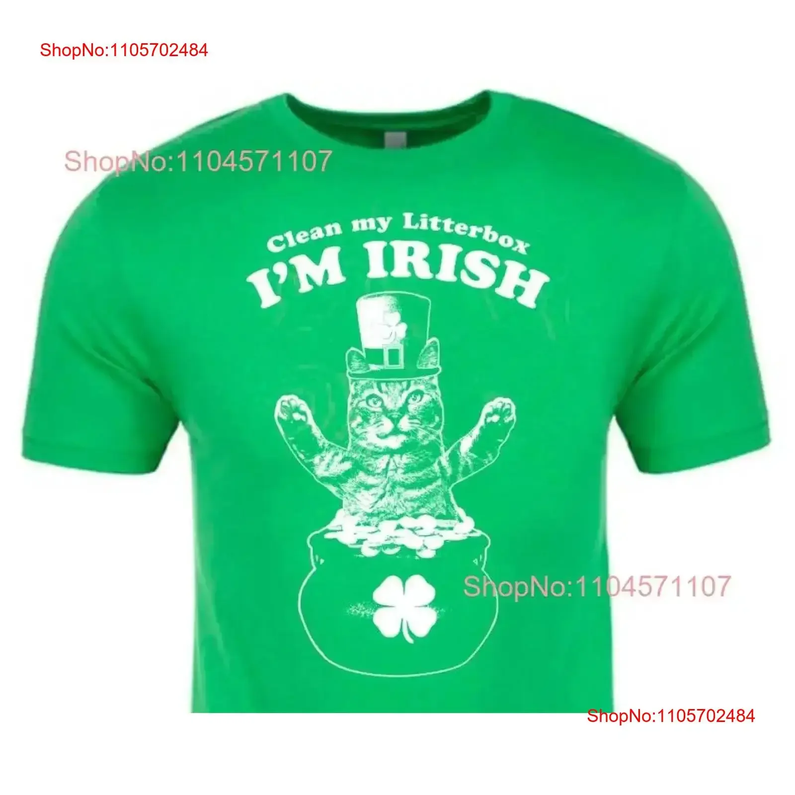 Irish Cat unisex T Shirt Trending Funny I Lover Dad kiss me im st patty's day vintage Washed designer clothes homme Versatile