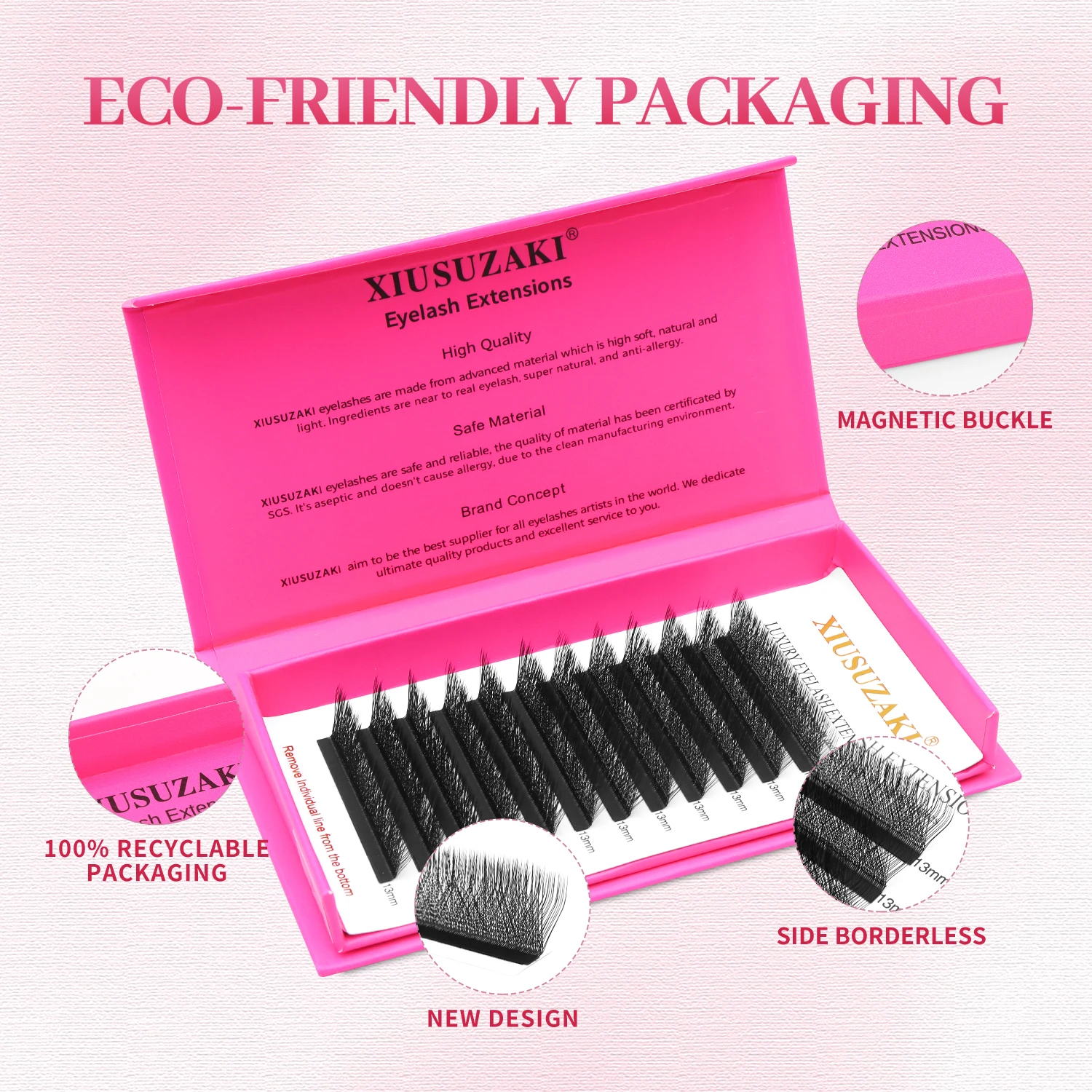 XIUSUZAKI L/LU/M Curl 3D W Lashes Extensions Automatic Flowering  Premade Volume Fans W Lashes Extensions Makeup Tools Suppliers