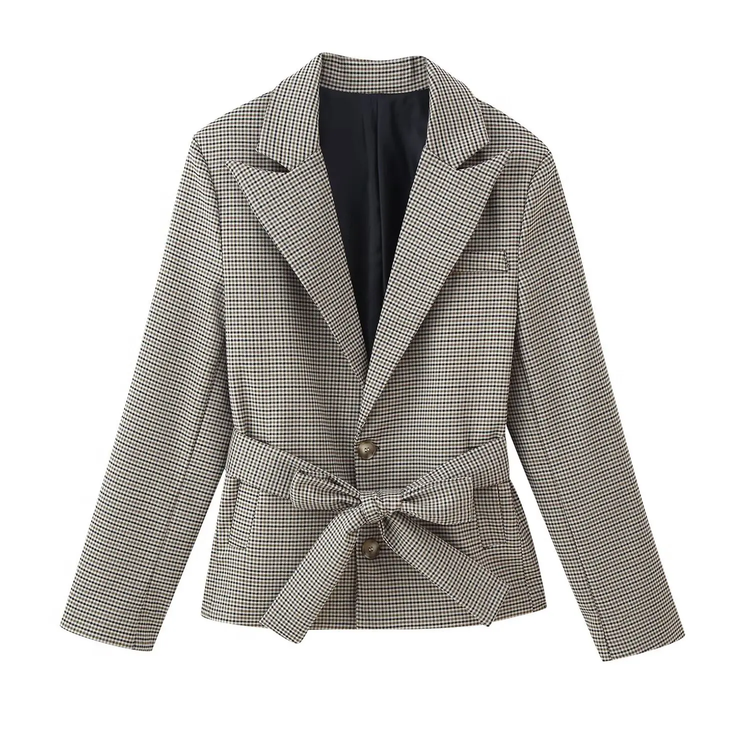 2025 Nordic style niche houndstooth suit jacket shorts temperament suit new commuter style long-sleeved women