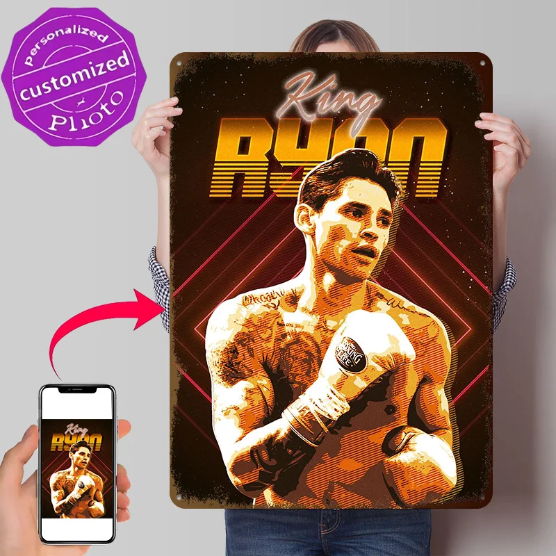 Ryan Garcia 3D Texture Printed Poster Custom Vintage Metal Tin Plate Sign for Wall Art Living Room Decorations Home Decoration