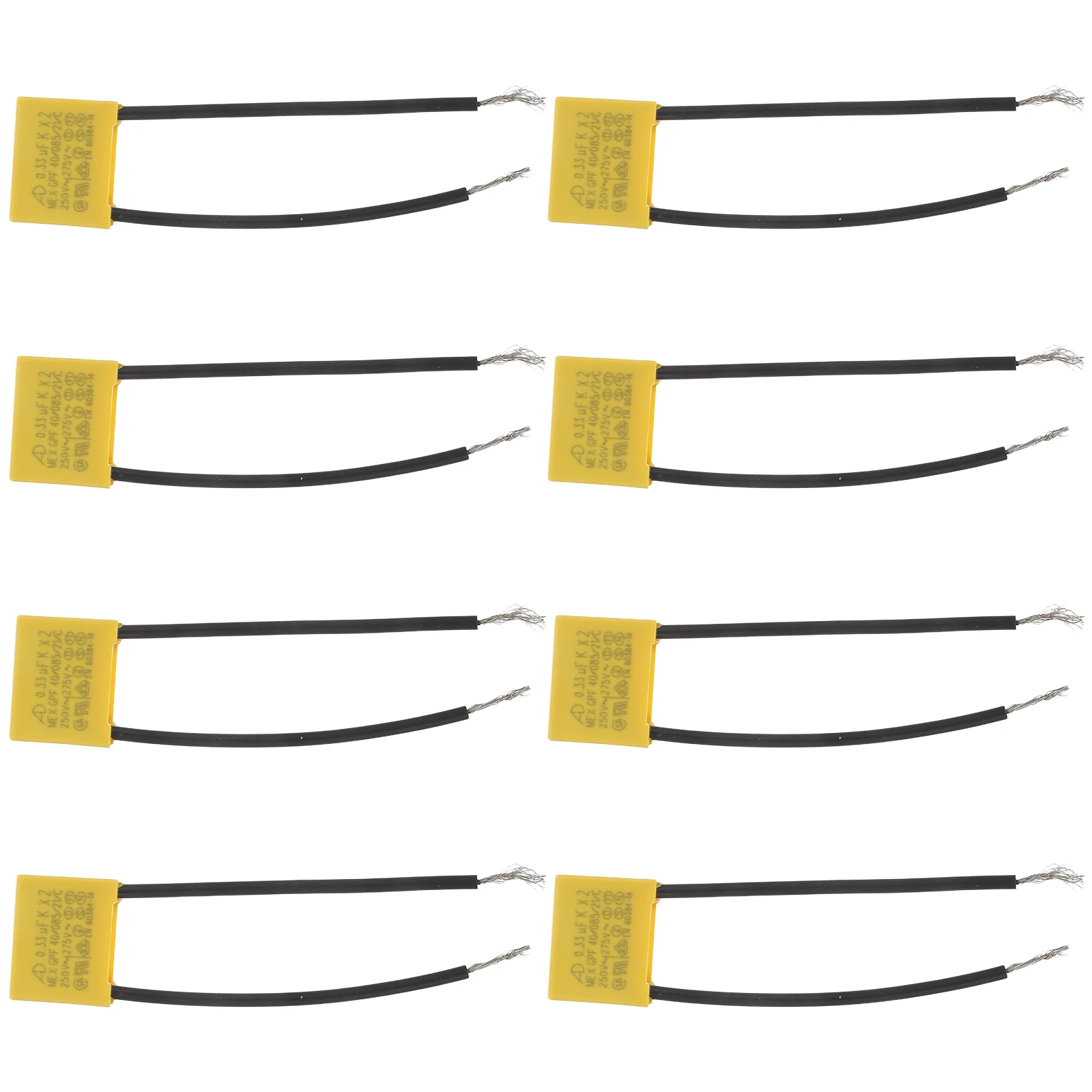 

8pcs Capacitor 275V Plastic Casing Soft Wire Capacitor With Protective Casing Safety Compliance Industrial Electrical Solution