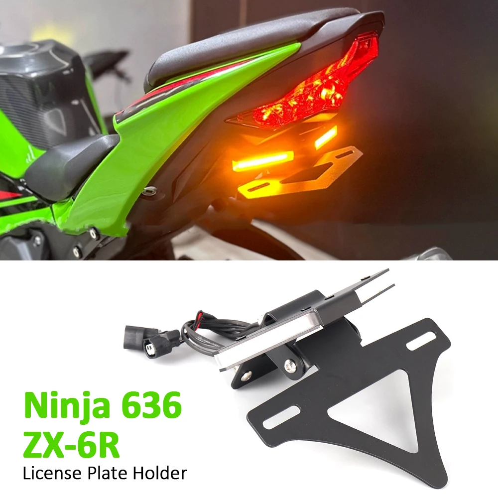 

ZX6R 2024 2025 License Plate Holder For KAWASAKI Ninja ZX-6R NINJA ZX 636 Motorcycle Tail Tidy Rear Fender Eliminator LED Light