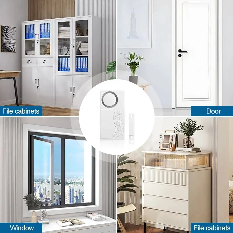 Wireless Door And Window Alarm 108dB Anti-theft System Smart Home Refrigerator Open Reminder Doorbell Door Magnetic Sensor Alarm