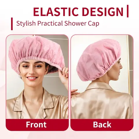 Double Layer Tin Foil Hair Dye Cap Thermal Hair Care Steaming Cap Women Long Shower Cap Printed Waterproof Bathroom Hat