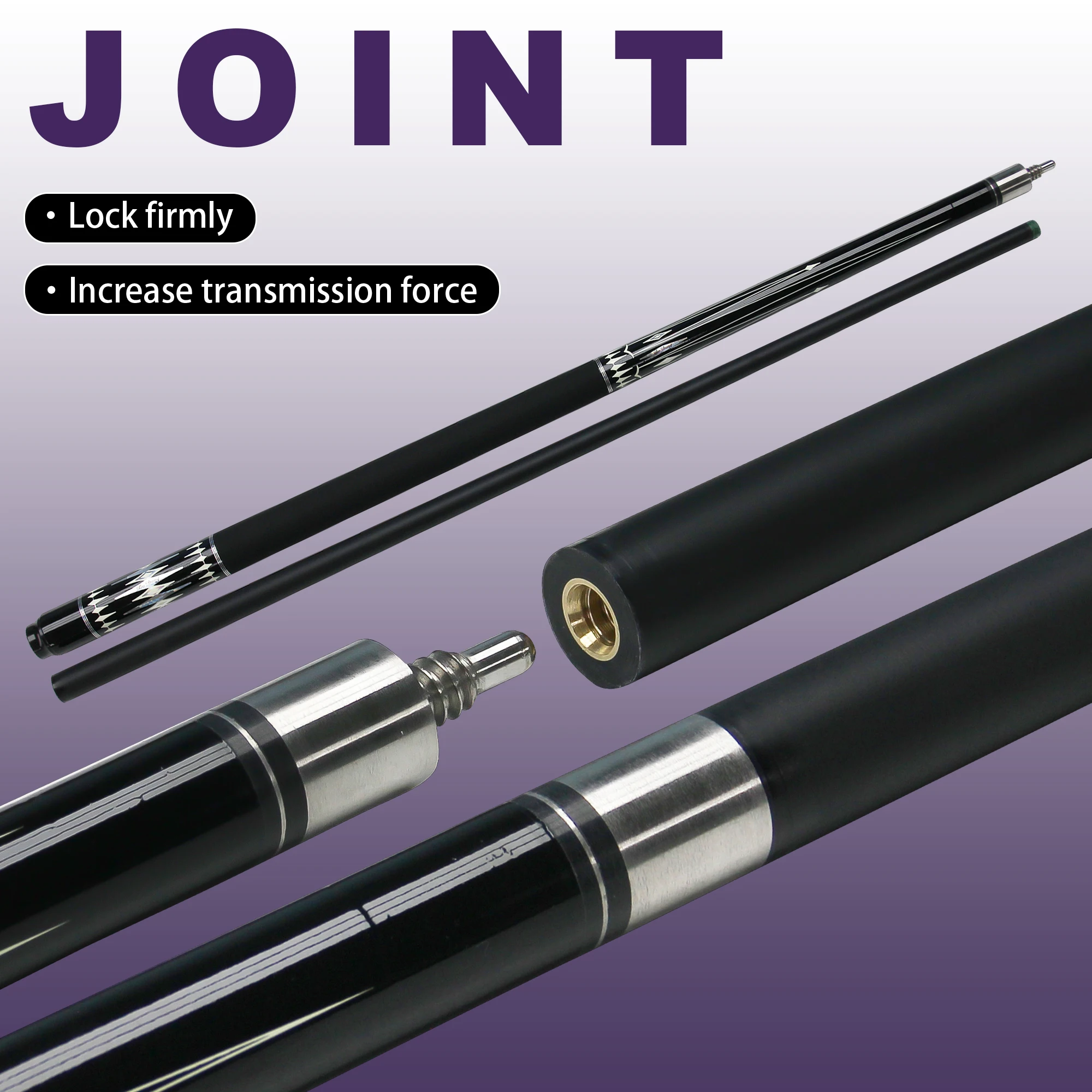 Professional Carbon Pool Cue Stick 1/2 Joint Portable Utility13mm Tip– stability putter shaft for carom cues and 3-cushion