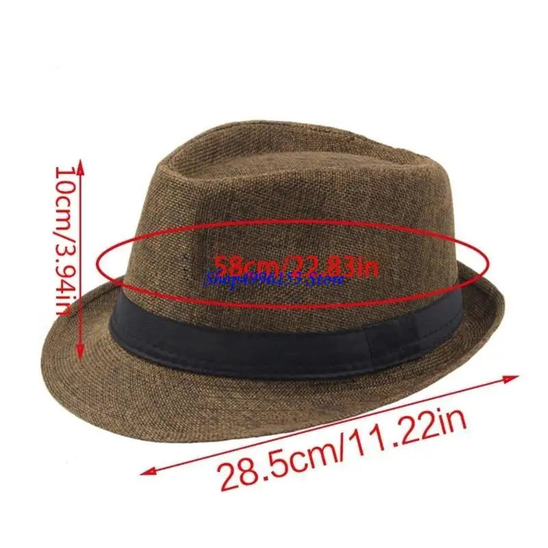Q0KE Fedora pour hommes femmes unisexe classique 1920 Gangster Fedora chapeaux avec bandes noires décorations couleur unie