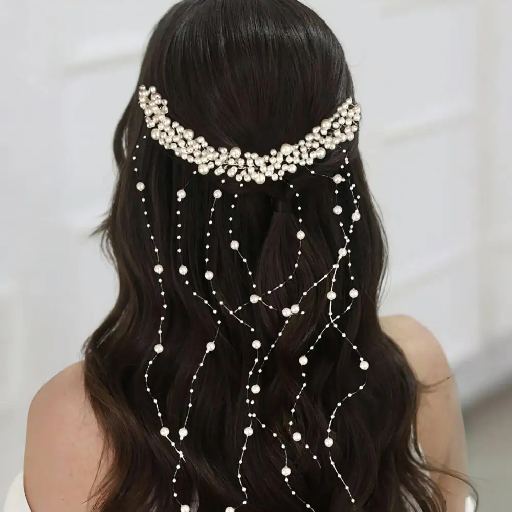 

Women Hair Ornament Faux Pearl HairClip Rhinestone Flower Bridal Hair Comb Long Style Hairpin Jewelry Wedding Hair Accessories