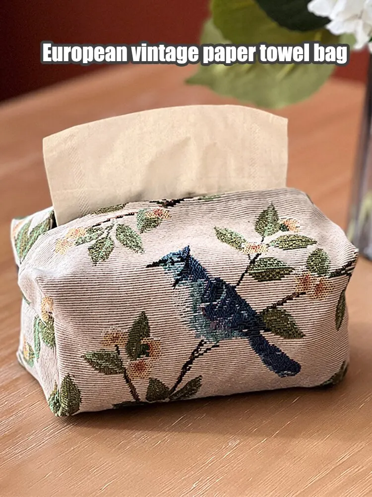 Papier Zeichnung Tasche Tissue Box Europäischen Retro StilTissue Fall Tissue Abdeckung Stoff Zeichnung Box Wohnzimmer Papier Haushalt Desktop – Detail 1
