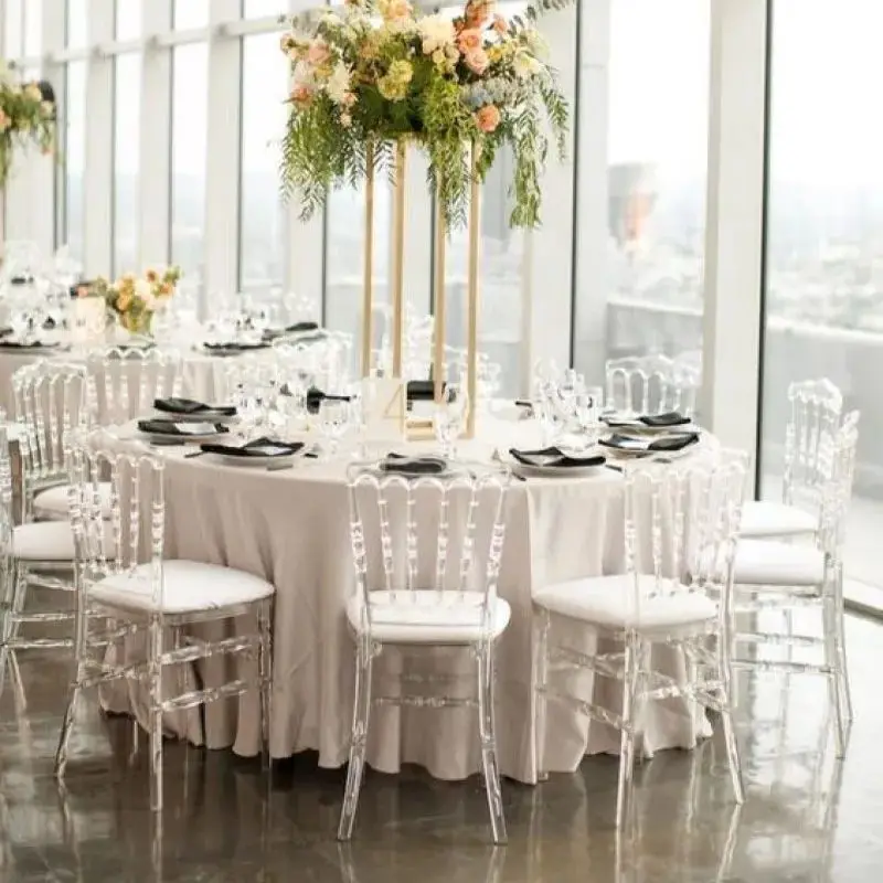 factory Wedding plastic event acrylic crystal stacking clear resin hotel transparent chair