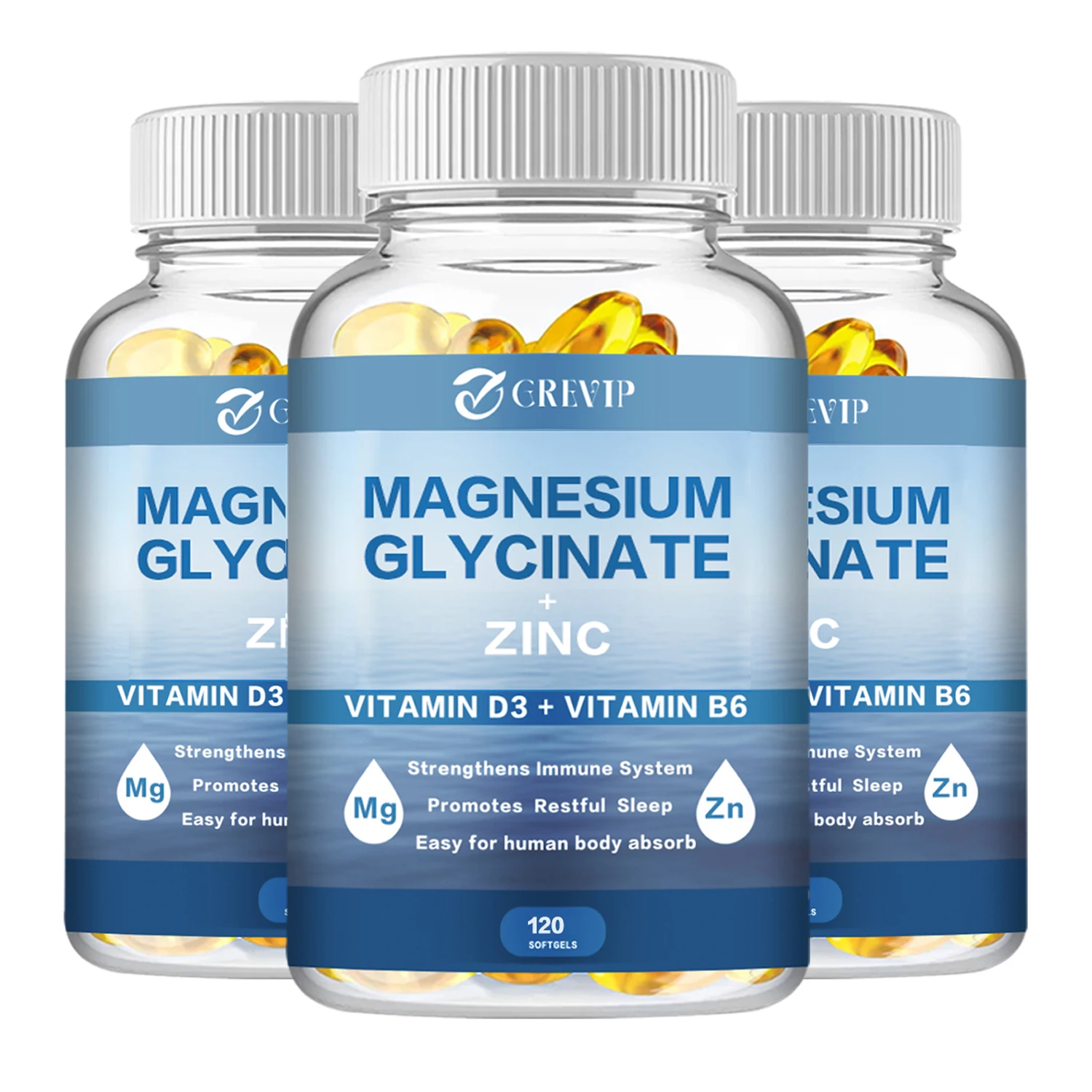 Magnesium Glycinate Supplement 500mg with Zinc,Vitamin D3 B6 High Absorption Support Muscle, Nerve, Joint and Heart Health