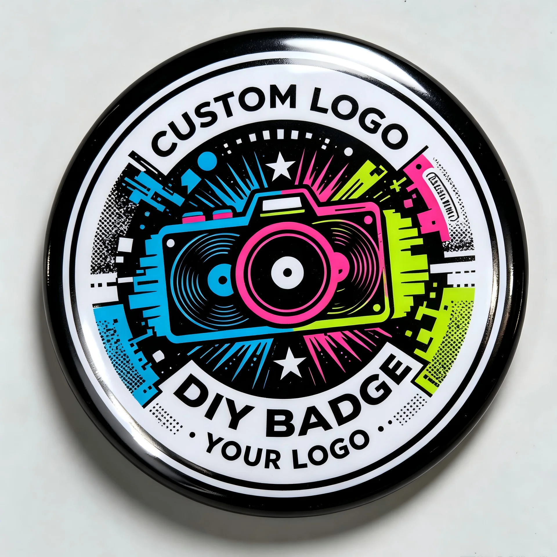 Customizable Tinplate Metal Badge with Strong Magnetic Buckle Circular DIY Badge for Magnetic Attraction Personalization