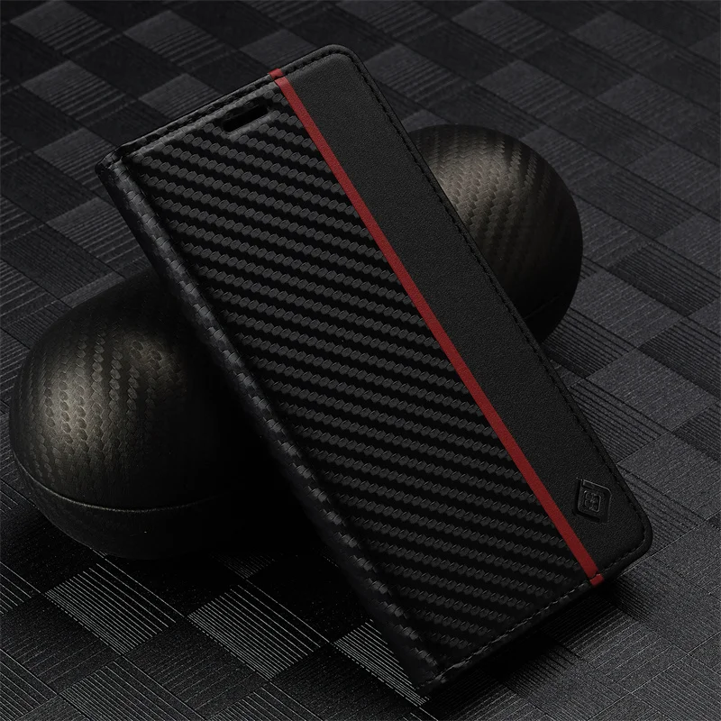 For Samsung Galaxy A37 Capa Carbon Fiber Magnetic Flip Case for Samsung Galaxy A37 A 37 Cases Soft Leather Wallet Fundas Coque