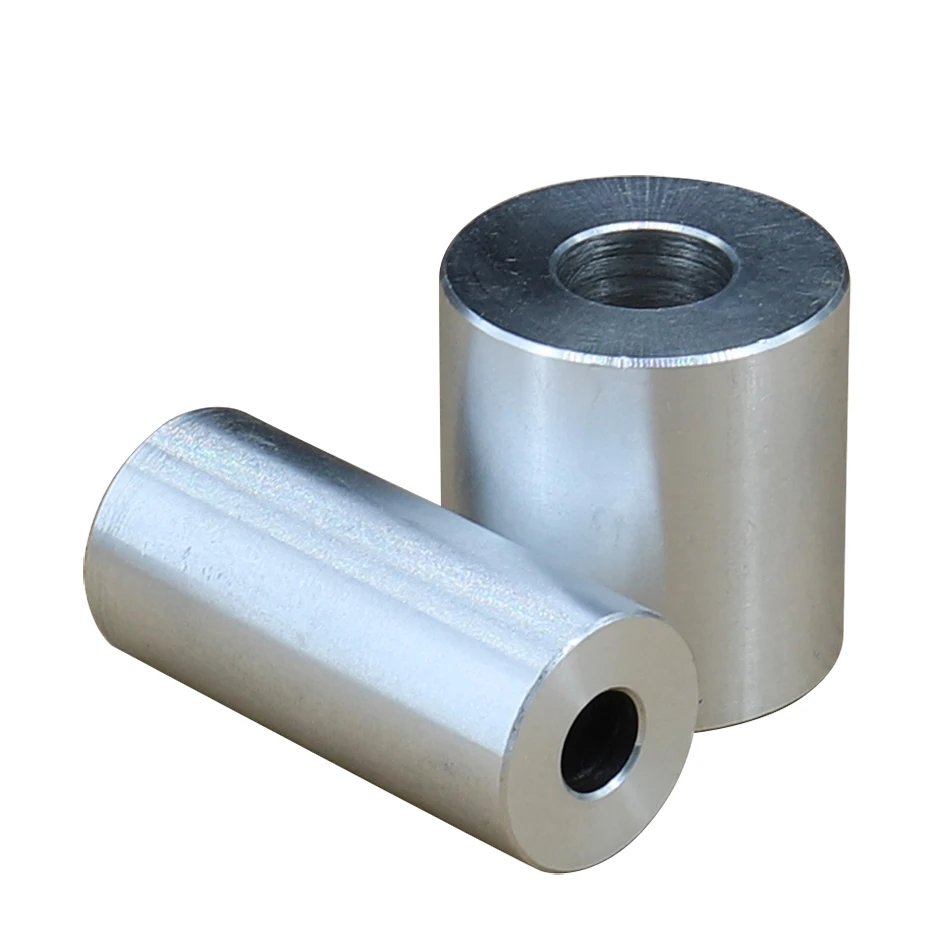 Diámetro 20MM M6 M8 M10 M12 junta de arandela de casquillo de aluminio hueco redondo sin rosca espaciador espaciador espesor 2/2/4/5/6/7/8/9/50mm