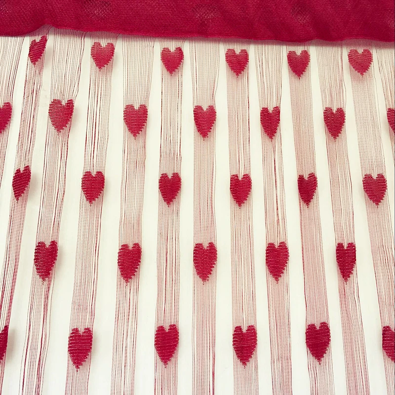 Line Heart Decor Heart Pattern Voile Curtain for Living Room Bedroom Door Window Curtain String Tassel Door Divider String Decor