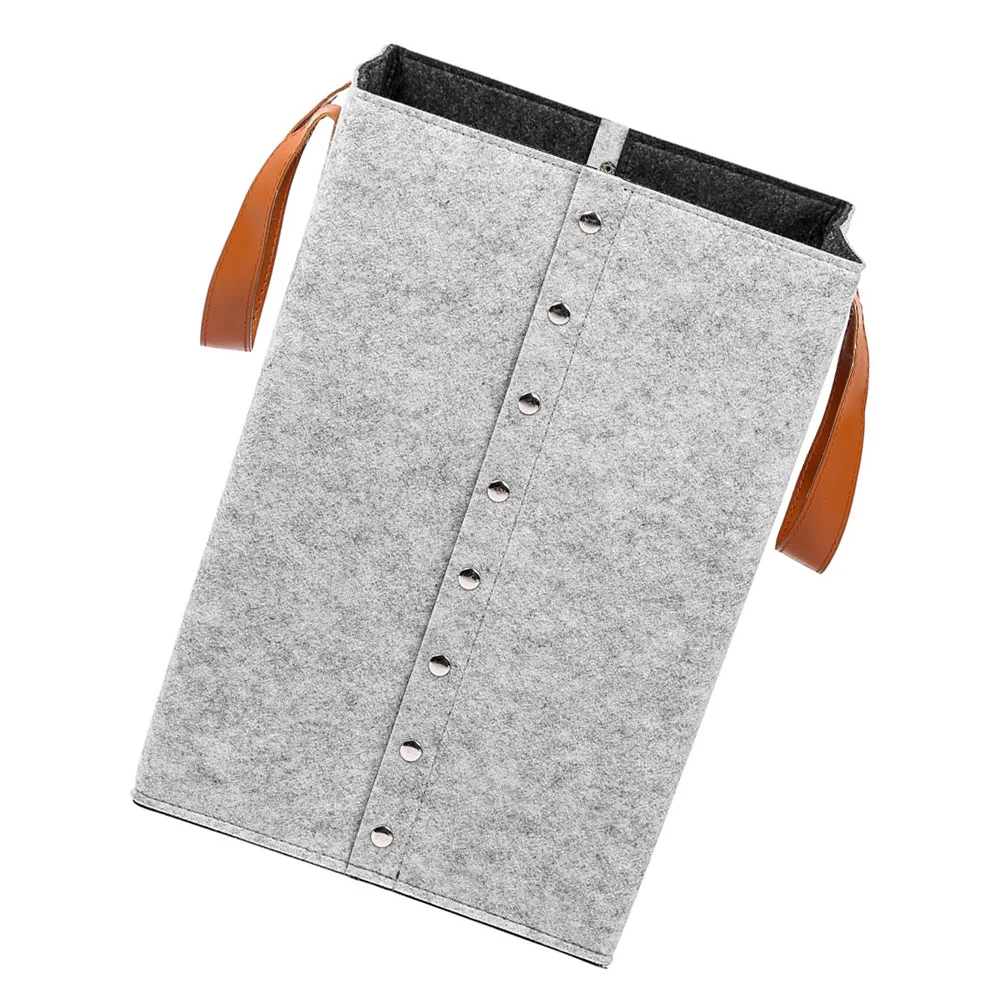 

1pc Folding Storage Basket Large Capacity Moisture Proof Breathable Laundry Basket For Home Use Washable Felt Sundries