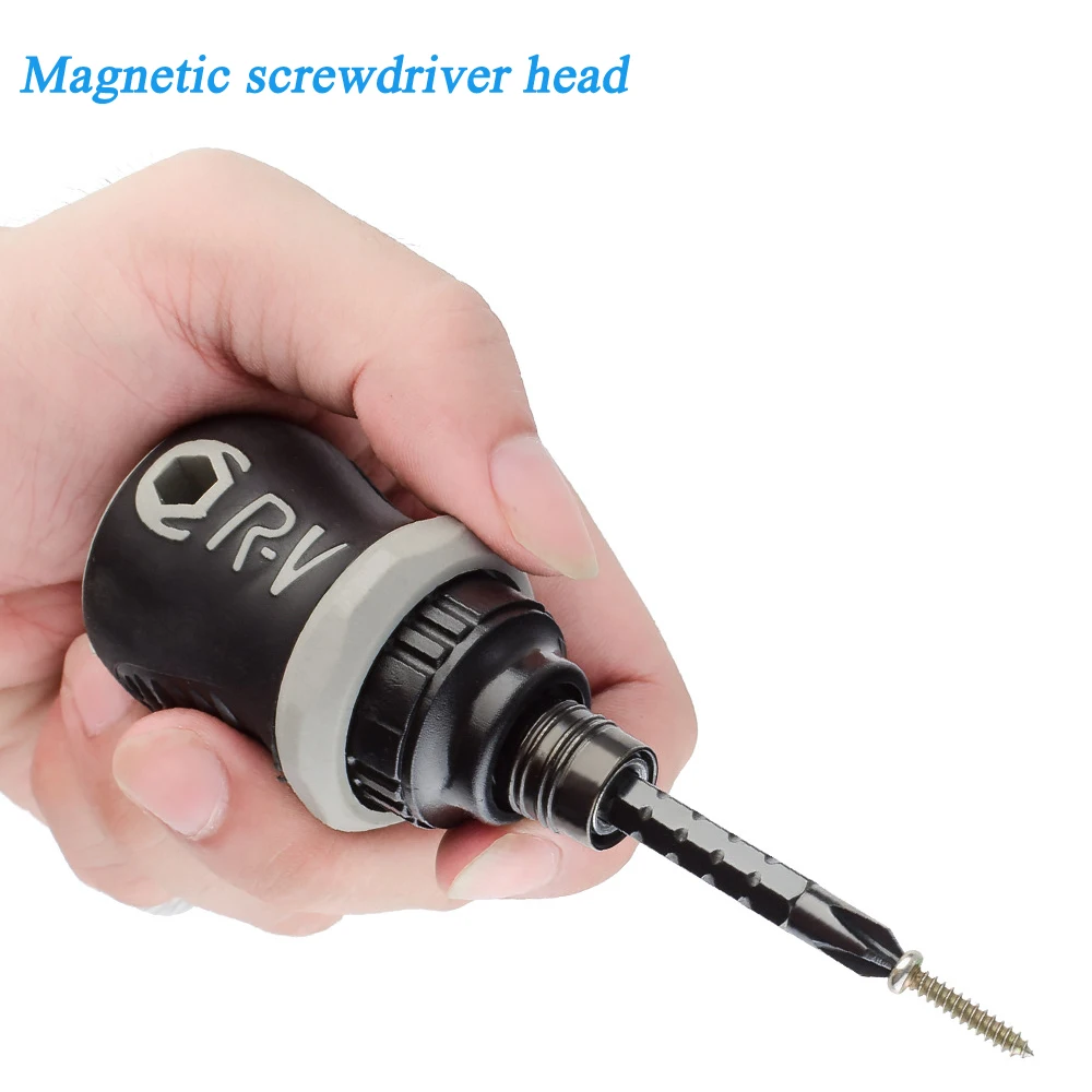 Mini destornillador de trinquete 13 en 1, juego de mango giratorio Crv, multiherramienta magnética tipo U Y en forma de cruz Phillips, cabeza triangular Torx