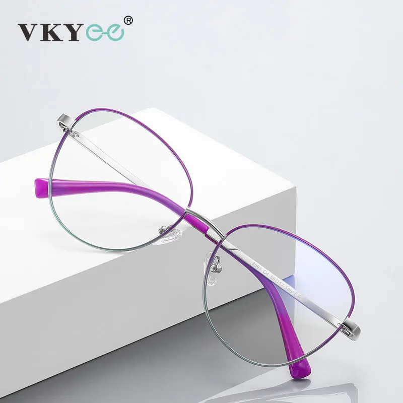 VICKY High Quality Circular Reading Glasses Women Myopia Prevention Blue Light Prescription Glasses Facial Modification PFD3091