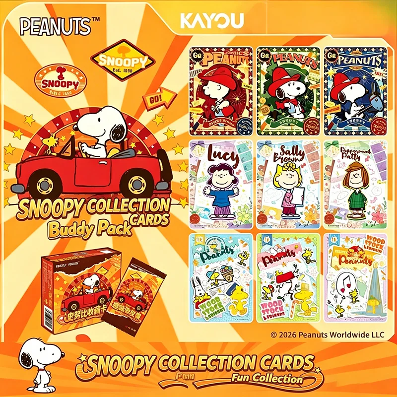 

Kayou Official Snoopy Peanuts Partner Pack Series 1 Authentic Collectible Trading Cards Cartoon Peripheral Gift for Snoopy Fans
