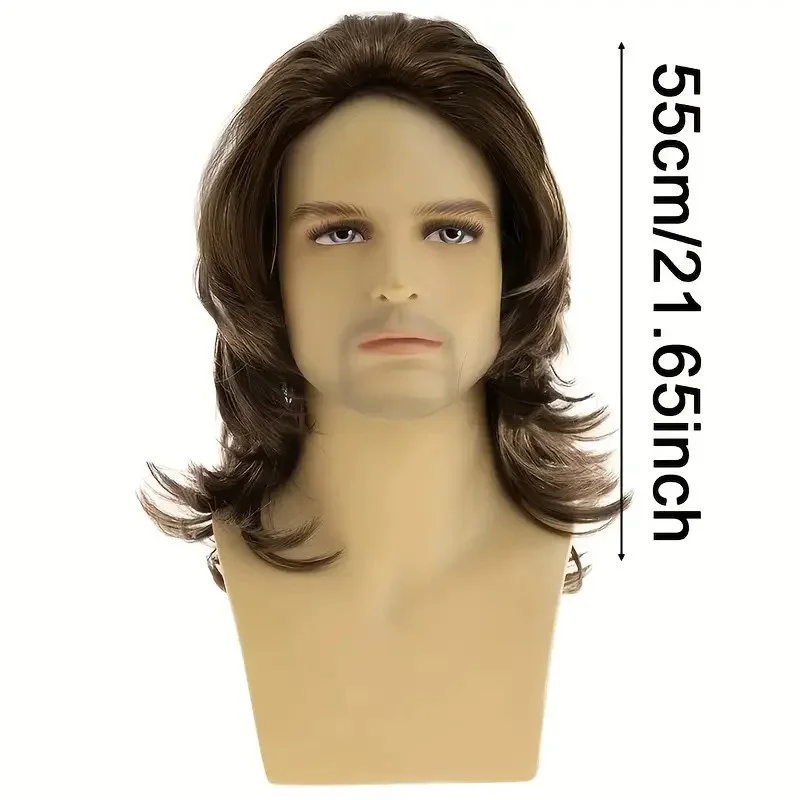Stage Sitcom Cos Female Mullet Wig Cocktail Party Man Suit Match No Bangs Shoulder Length Synthetic Wig Bar Medium Length Hair
