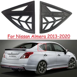 1Pair Car Rear Window Louver Shutter Cover Trim For Nissan Almera 2013-2020 ABS Rear Side Louvers Air Vent Trim Car Accessorie