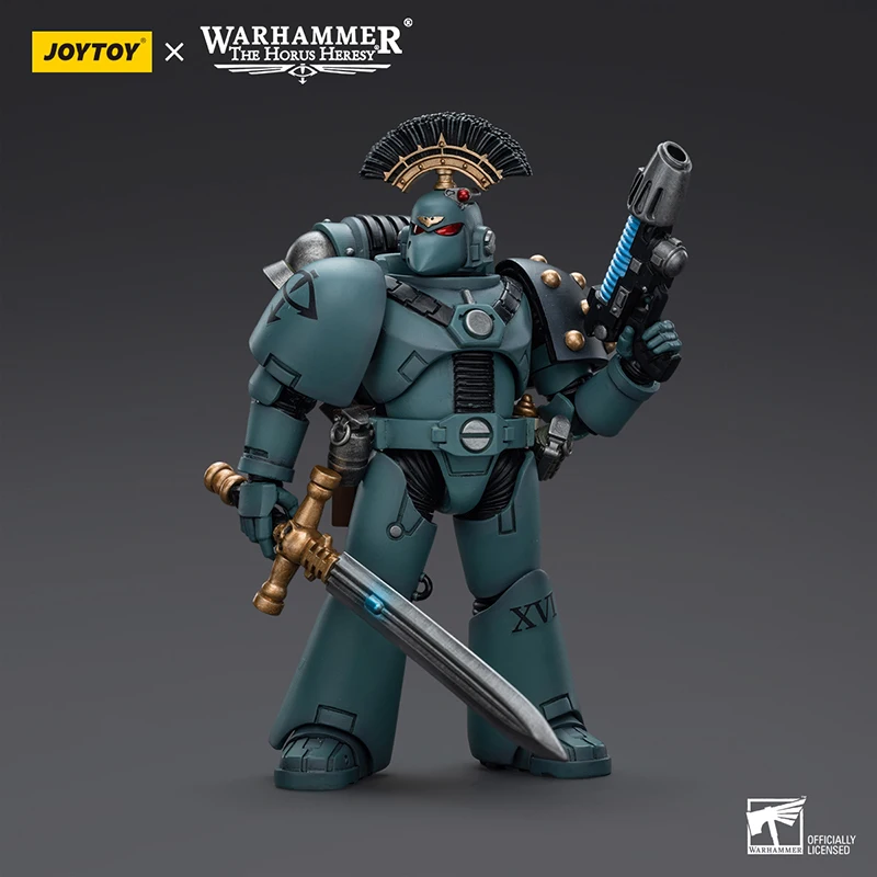 JOYTOY Warhammer 40K 1/18 Action Figures Sons of Horus MKVI Tactical Squad Sergeant with Power Sword Model Collection Ornament