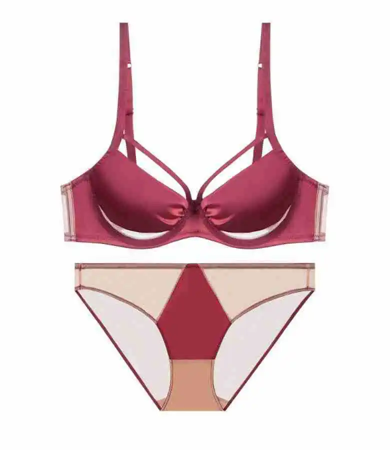 reggiseni e slip da donna sexy in raso di alta qualità push up ABCE coppa comoda biancheria intima estiva in filo bianco rosso verde