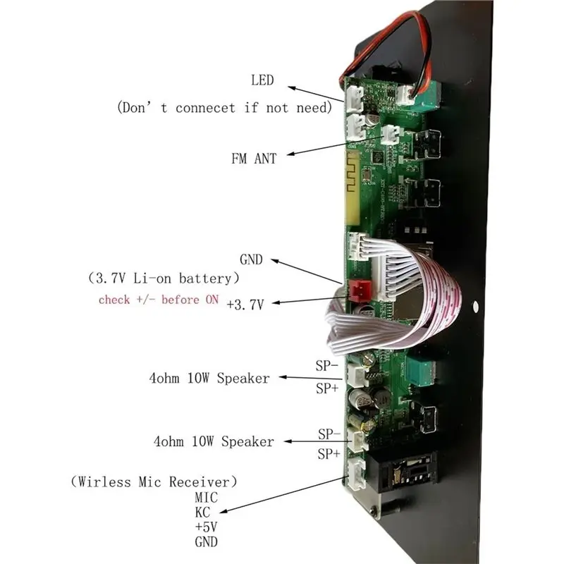 Y47A Home Recording Live Steam DIY 3.7V 20W Speaker Amplifier Board Supports Bluetooth AUX U-Disk