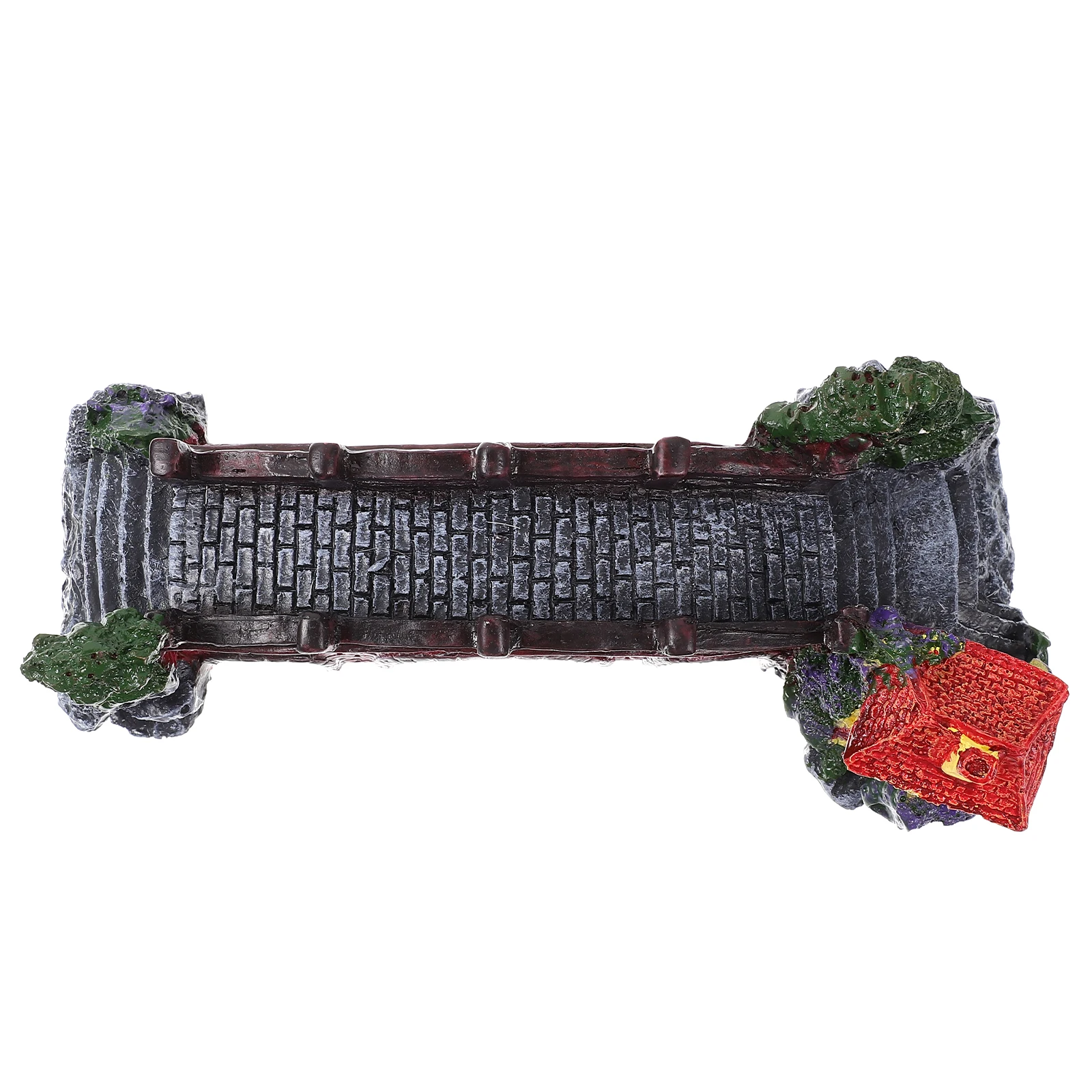 

Three Hole Aquarium Bridge Pavilion Large Size Resin Craft Fish Tank Ornament Artificial Aquarium Decoration Safe for Fresh Salt
