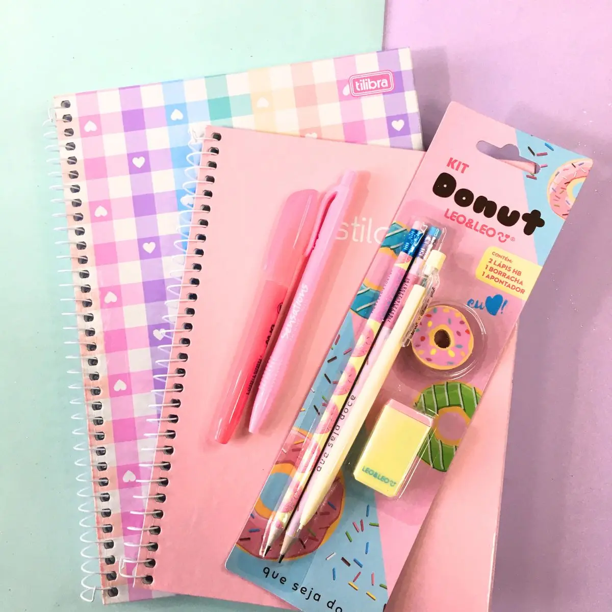 Cute Donuts Pink Tones Stationery Kit