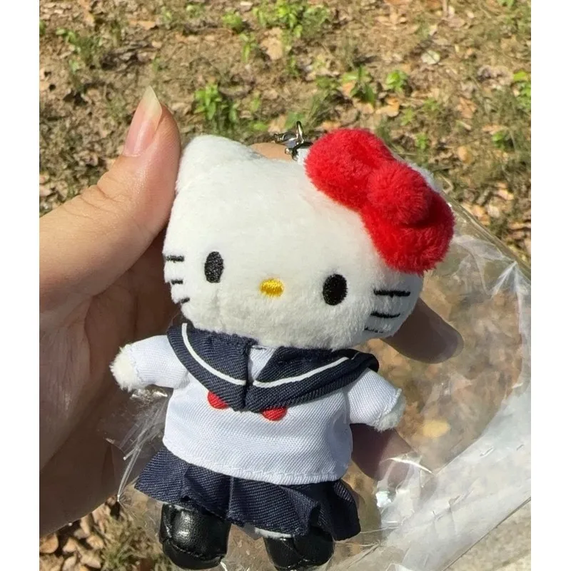 anime   Bonjour Kitty   Poupée en peluche   Porte-clés   fille   Mignon   Pendentif sac d'école   décorer   Uniforme JK   remplissage en coton pp   Poupées jouets   Cadeau