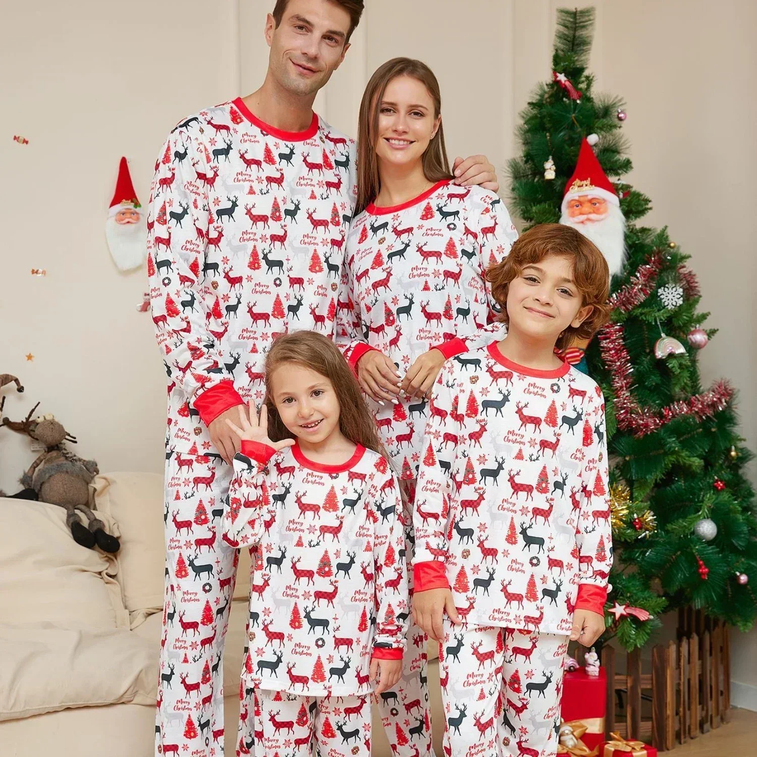 

2025 Xmas Family Matching Pajamas Letter Print Adult Kid Baby Family Matching Outfit Mother Daughter Kids Christmas Family Pj's