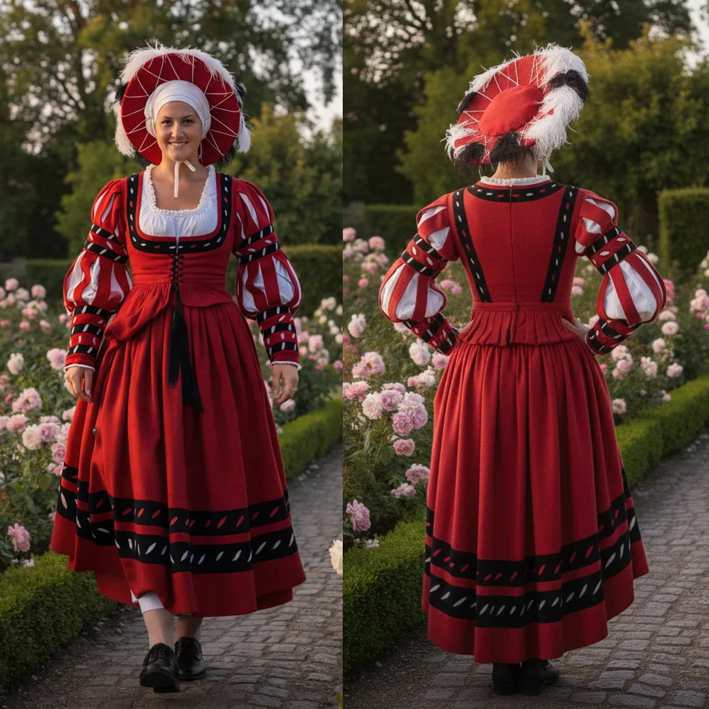 Disfraz de Cosplay de Landsknecht del Renacimiento para Mujer, Vestido de Baile Renacentista, Vestido de Reenactación Tudor Vintage del Siglo XVI