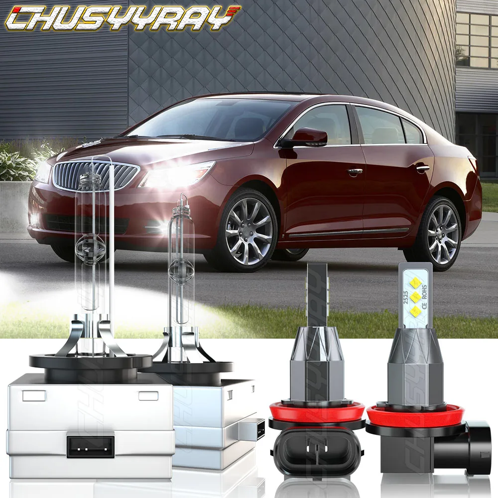 CHUSYYRAY Car lights Compatible For Buick Enclave 2013 2014 4PCS Xenon HID Headlight HI/LO Fog Light Bulbs Car accsesories