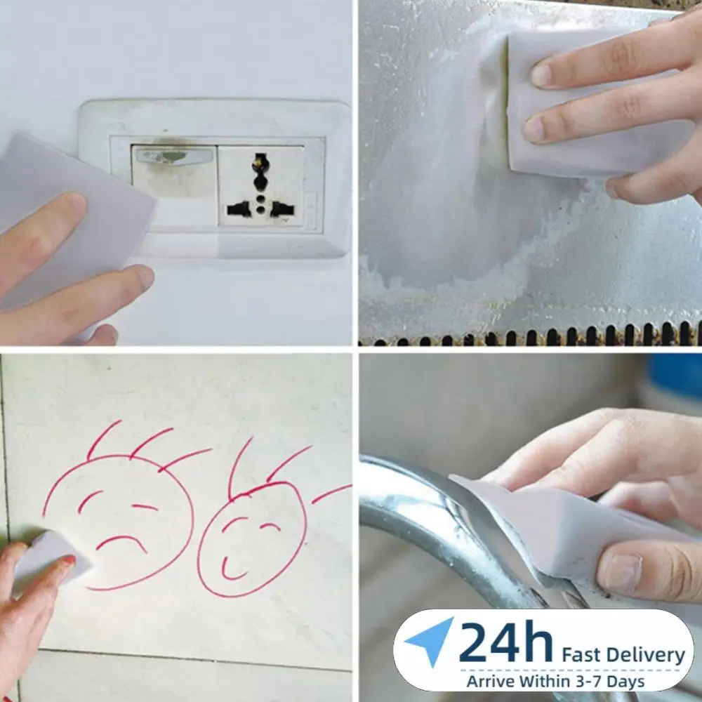

100pcs Dishes Wash Eraser Multi-functional Sponge Cleaner Eraser Reusable Washable Lightweight Portable Grey for Dish Car Office