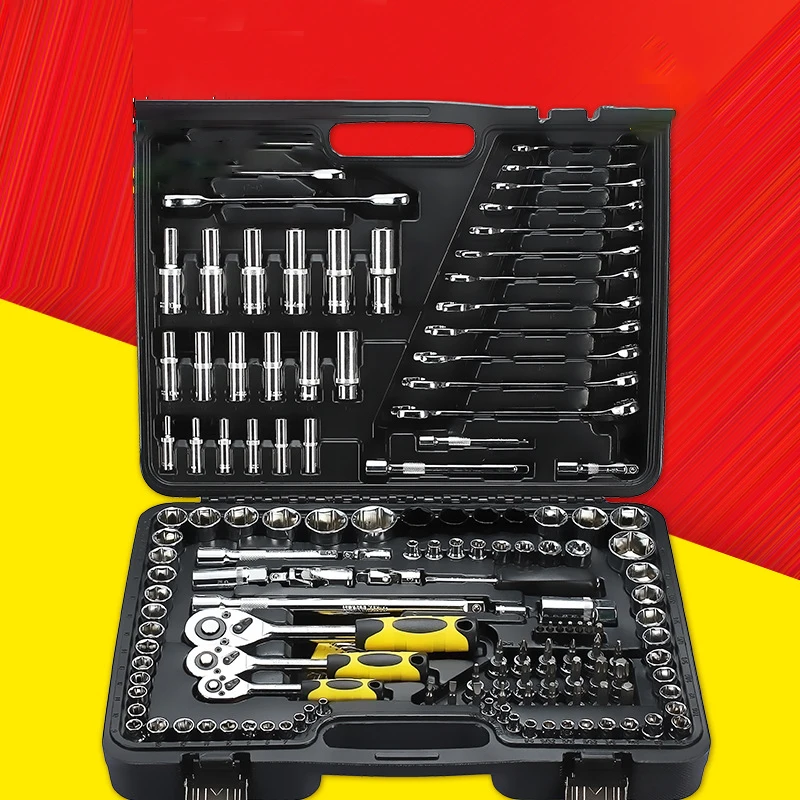 Wholesale 46 Pieces Auto Repair Manual Hardware Tool Kit Home Hand Tools Wrench Toolbox Set Professional Box