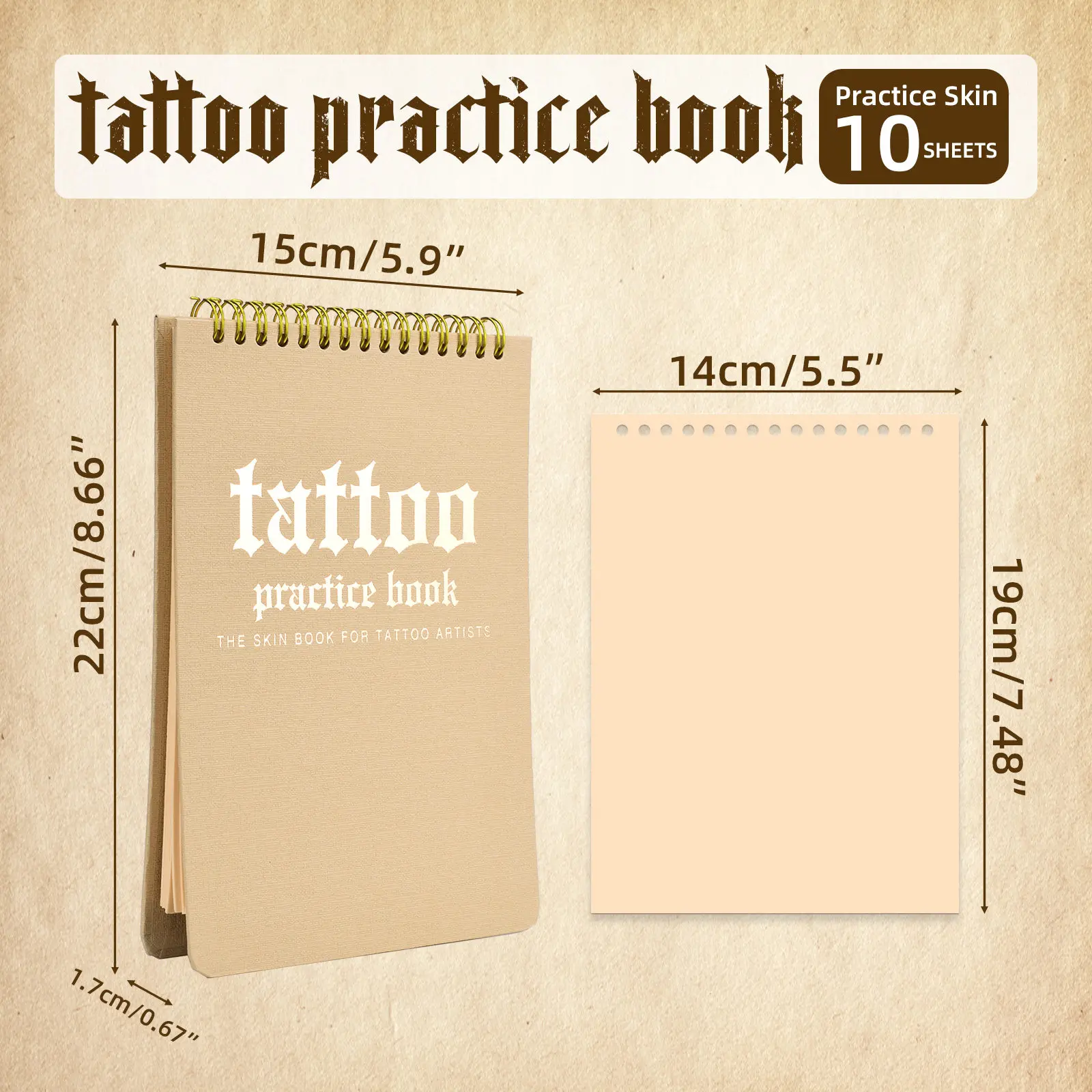 Blank Tattoo Practice Skin Book 1MM Soft Skin Type Permanent Makeup Accessories for Beginners and Experienced Artists
