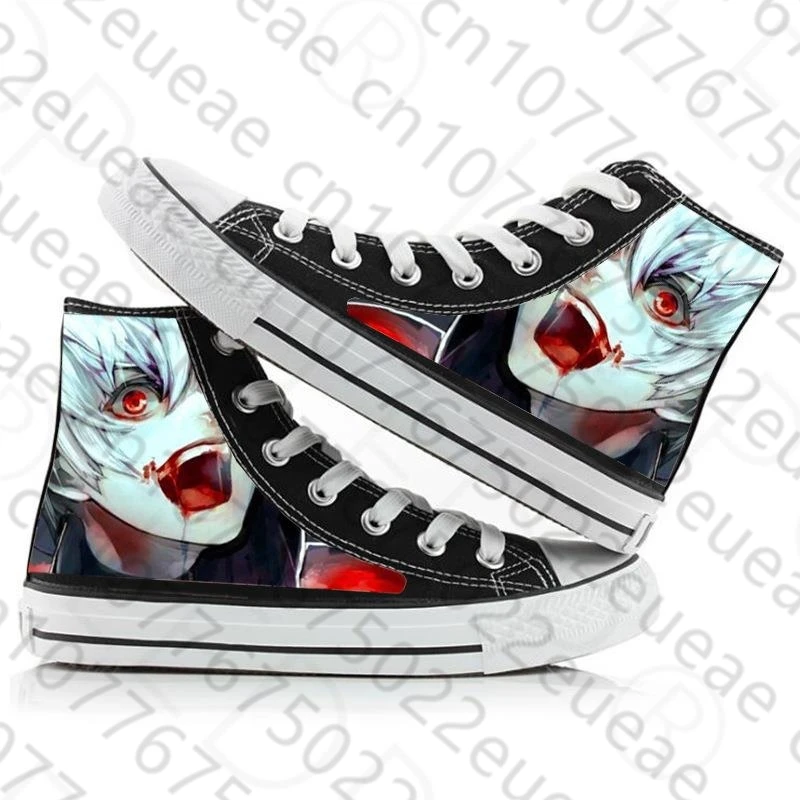 Anime Tokyo Ghoul Print Canvas Schoenen Mode Kaneki Ken Cosplay Hoge Canvas Sneakers Vrijetijdsschoenen