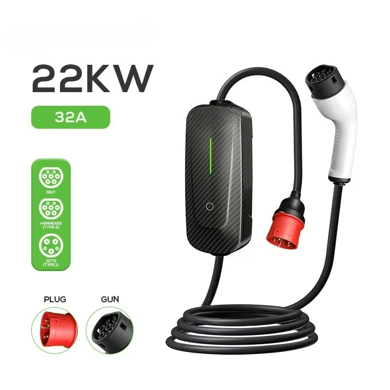 

New Electric Vehicles Mobile Ev Charger Station 22Kw Home Charger for Electric Car Portable Ac Ev Fast Charging Station