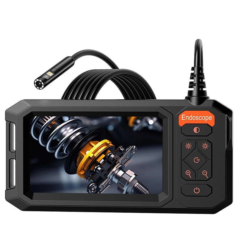 Industrial Endoscope 4.3'' Screen Single Dual Lens Pipe Inspection Borescope 8MM Probe Waterproof Snake Plumbing Camera 8LEDs