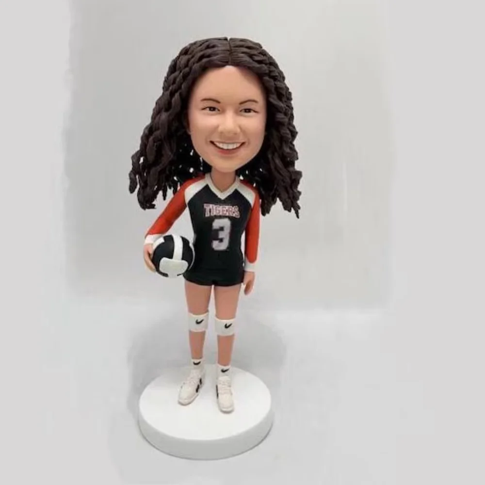 Custom Volleyball Bobblehead, Senior Night Gift for Daughter, Female Athlete Statue, Team Captain Award, School Graduation gift