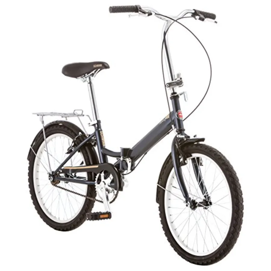 Hinge Adult Folding Bike 20-inch Wheels Rear Carry Rack Carrying Bag Multiple Colors