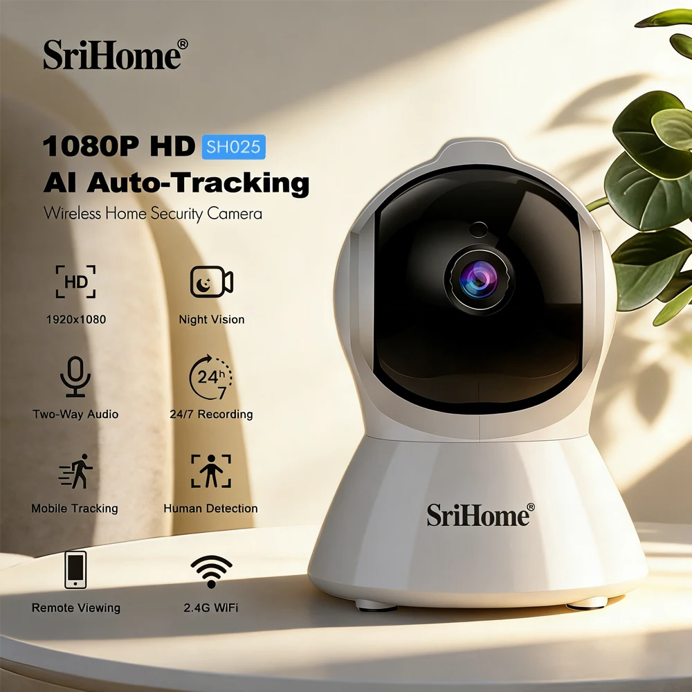 

Srihom SH025 FHD 2.0MP Wifi IP Camera Smart Home H.264 Motion Tracking IR Night Vision 2.4G Surveillance CCTV Videcam