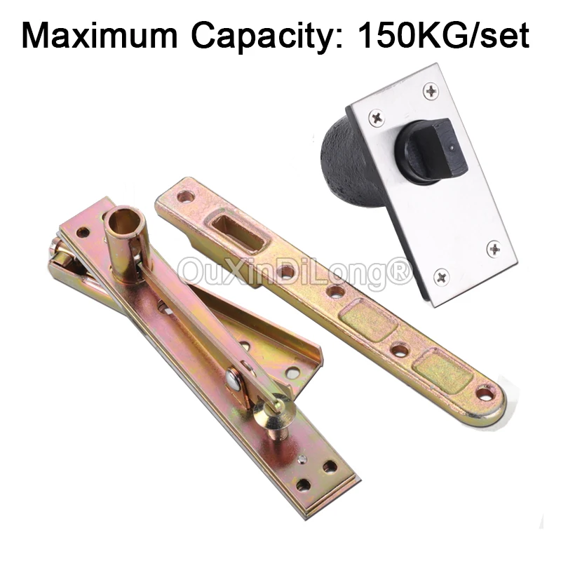 

1Set 360 Degree Rotation Door Hinges Heavy Duty Hidden Pivot Hinges Install Up and Down Shaft Max Capacity 150KG FG1038