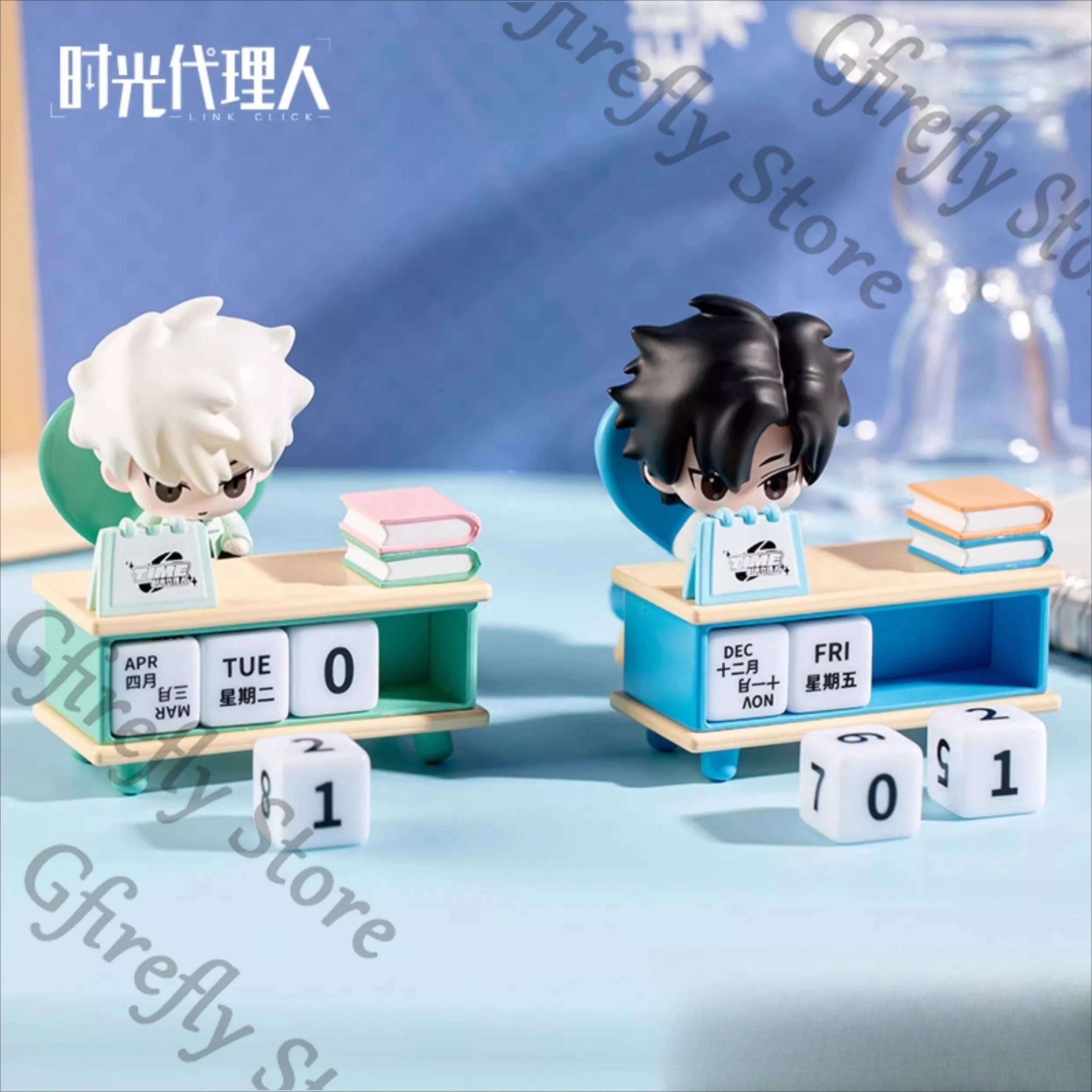 

Link Click Lucas Charles Jo Desk Calendar Figurine Model Anime Cosplay Garage Kits Birthday Genuine Peripheral Present Ornaments