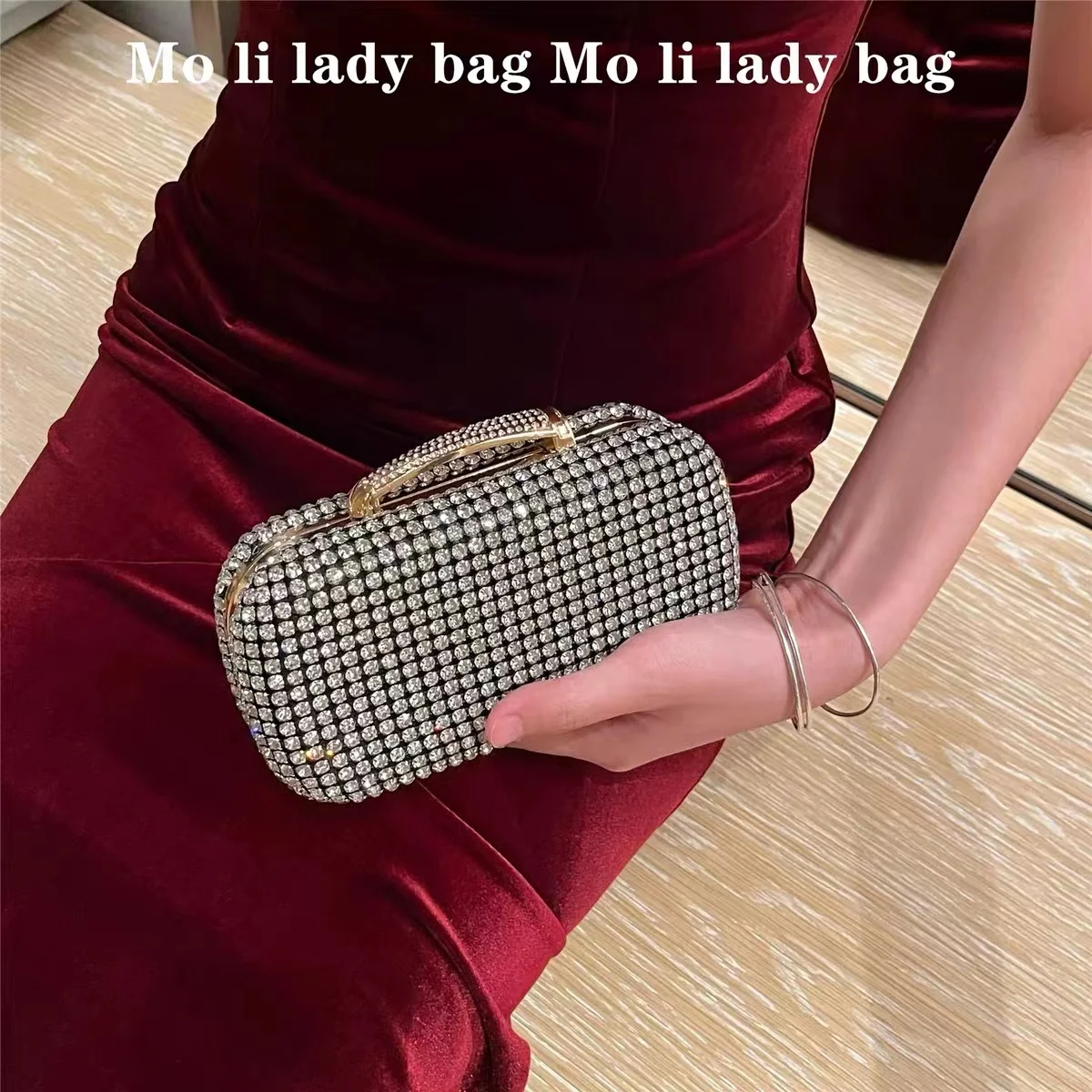 

Luxury Women Elegant Handbag Crystal Shiny Rhinestones Diamond Evening Bag Wedding Party Clutch Purse Shoulder Crossbody Bag