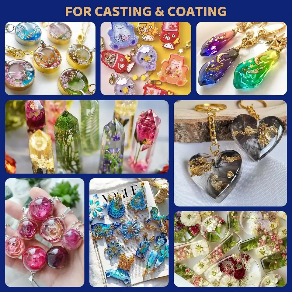 UV resin kit - larger size and 200g upgraded hard crystal transparent resin for craft jewelry production - 6
