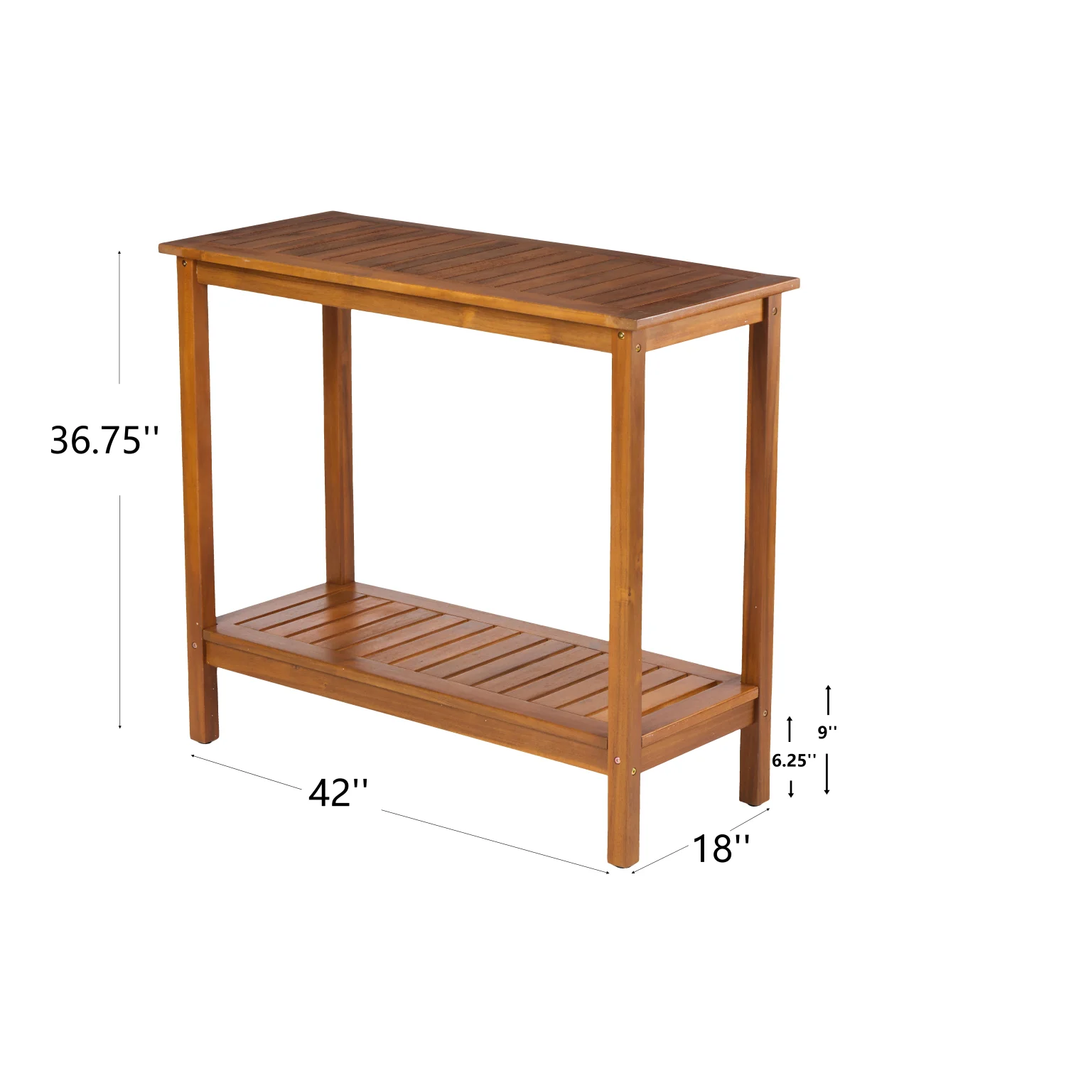 Wooden Workstation for Garden Balcony Garage, Acacia Console Potting Table Light Brown