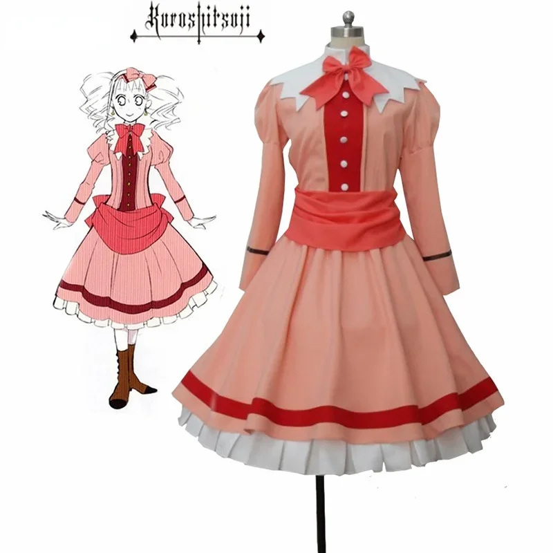 

Black Butler Kuroshitsuji ElizabethMidford Liz Orange Lolita Long Dress Cosplay Costume