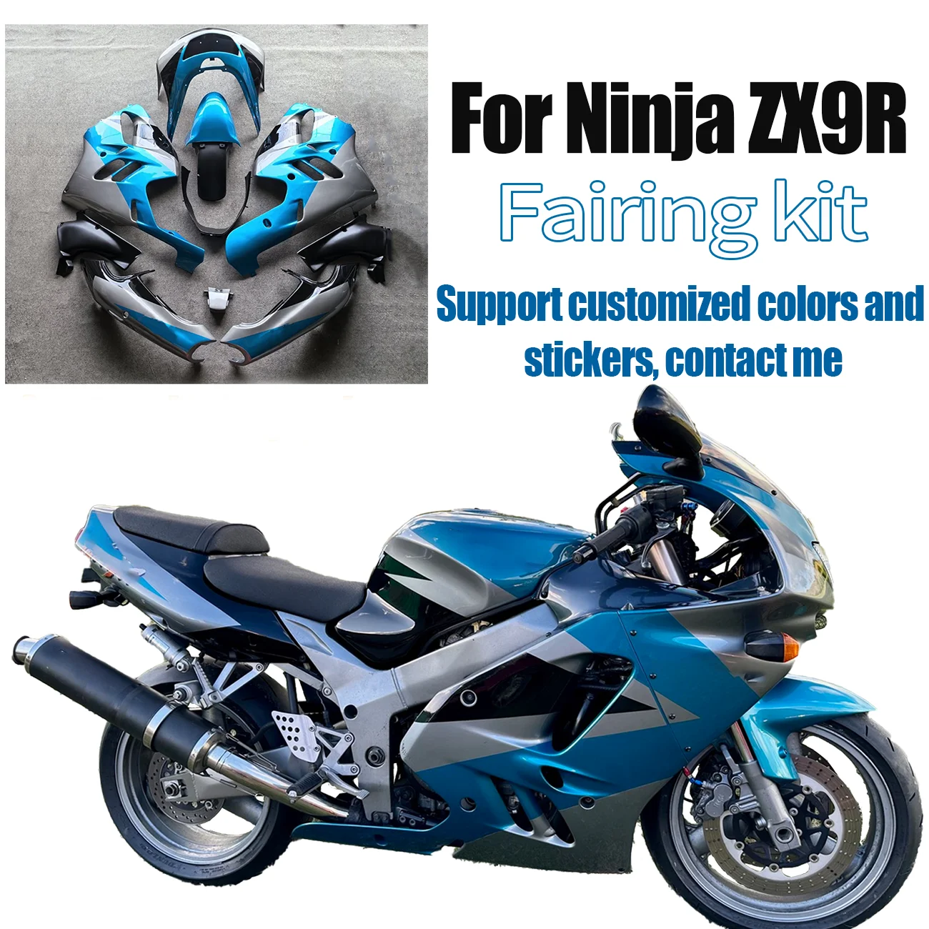 

Fit For 1994 - 1997 1995 1996 Kawasaki Ninja ZX9R ZX-9R Injection Bodywork Kit ZX 9R Motorcycle Accessories Fairing Set